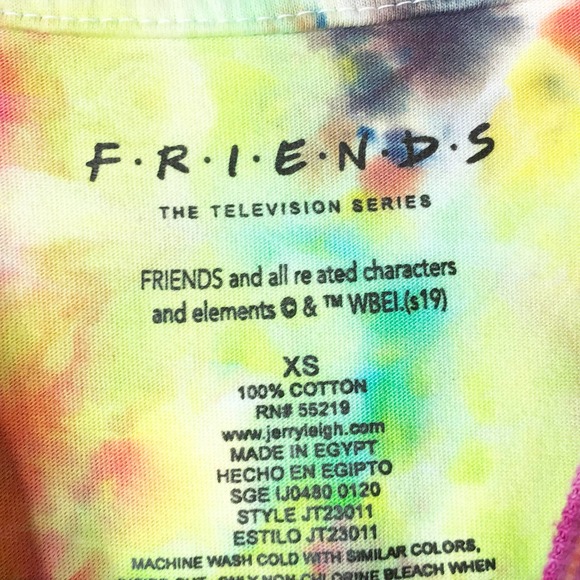 Pivot Pivot Tie Dye Womens XS Tee Friends Handmade Shirt Ross Rachel Pink 124 - Picture 10 of 10